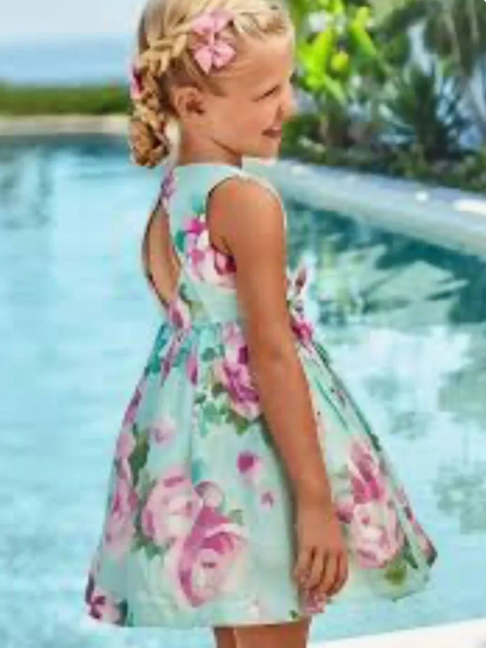 Mayoral Aqua Floral Dress